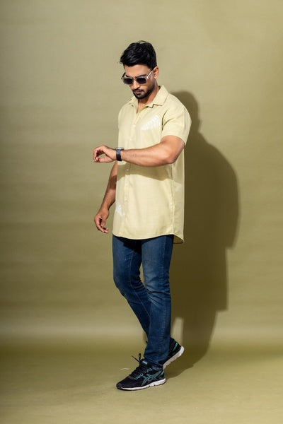 LEAVE EMBROIDERY SHIRT